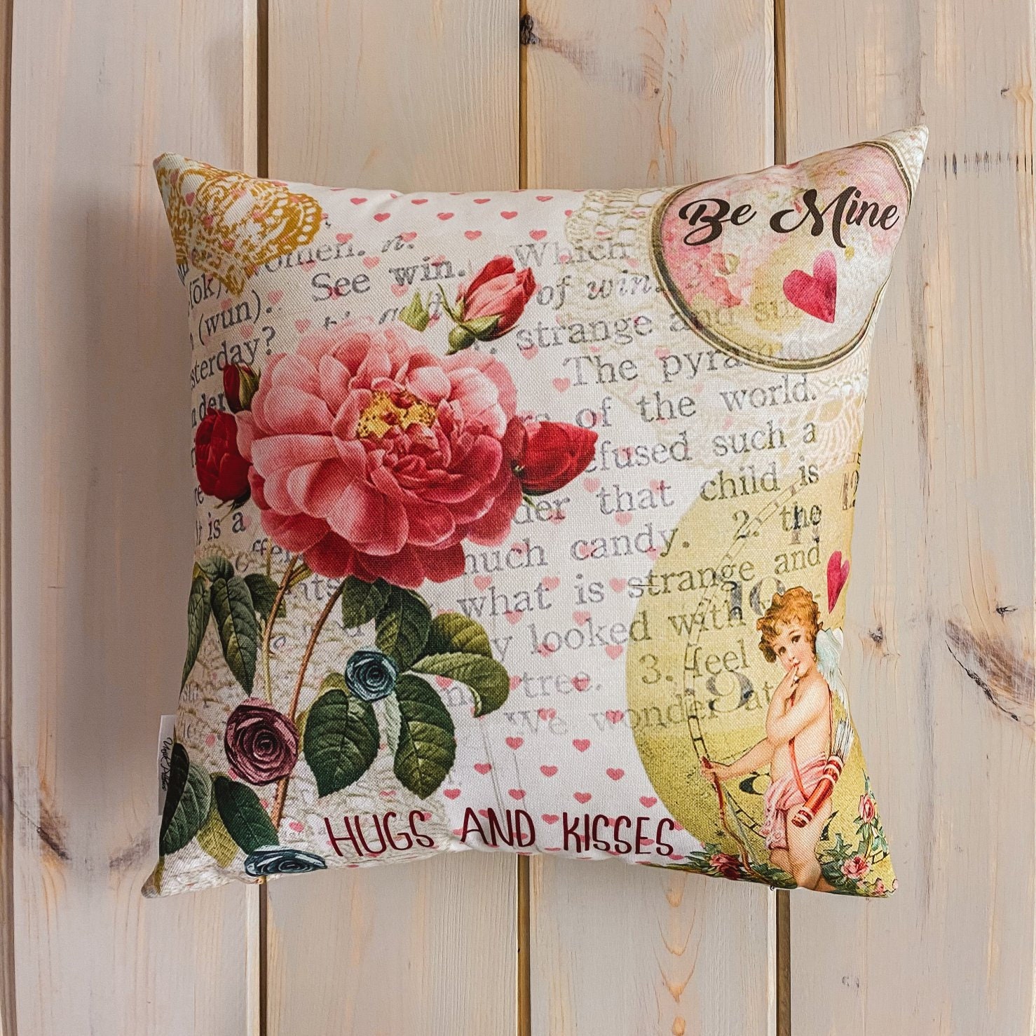Buy Vintage Valentines Flower Pillow Cover Love You More Throw Pillow Love  is Love I Love You Personalized Gift Valentine Decor Online in India 