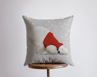 Polar Bear | Red Sweater | Pillow Cover | Christmas Gift | Home Decor | Throw Pillow | Decor Pillows  | Sofa Pillows | Modern Home Decor