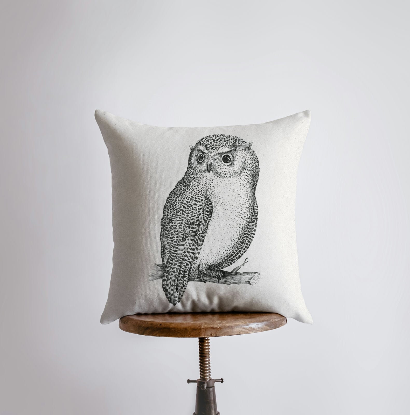 Owl Gifts | Pillow Cover | Owl Drawing | Throw Pillow | Home Decor | Wilderness | Owl | Country Deco