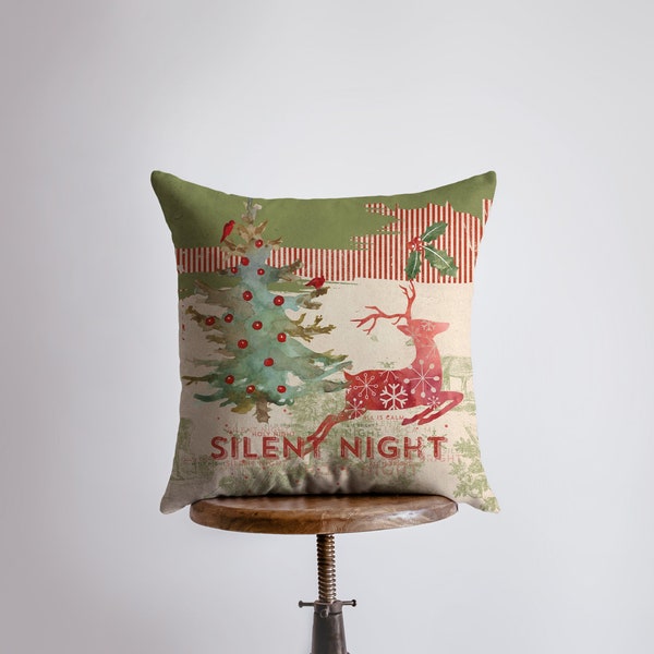 Silent Night | Merry Christmas | Throw Pillow | Christmas Pillow | Home Decor | Christmas Décor | Christmas tree | Christmas Gifts
