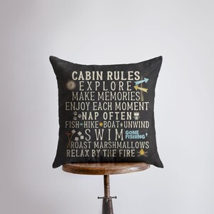 Cabin Life | Pillow Cover | Home Decor | Cabin Decor Idea | Cabin Pillow | Farmhouse Decor | Throw Pillows | Black Throw Pillow | Room Decor