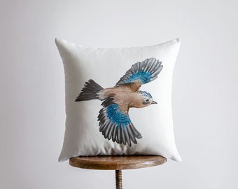 Watercolor Bluebird | Gifts | Brid Prints | Bird Decor | Accent Pillow Covers | Throw Pillow Covers | Pillow | Room Decor | Bedroom Decor