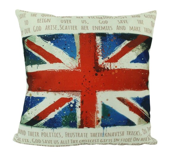 British Flag Pillow Cover Uk Flag Throw Pillow Home Etsy