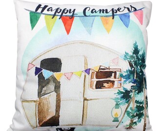 Happy Camper | Wander Lust | Kissenbezug | Camper Dekorationen | Kissen | werfen Vintage Camper | Camper Geschenke | Camper Dekor | Geschenkideen