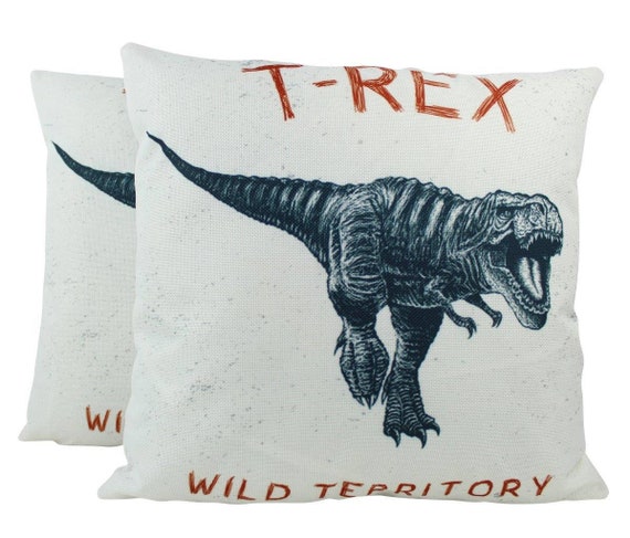 Trex Pillow Cover Tyrannosaur Throw A cute dinosaur pillow a T Rex to be