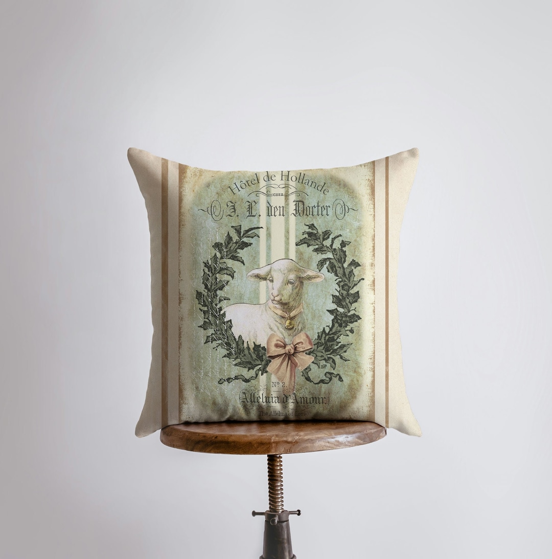 Lamb Pillow Cover Farmhouse Decor Home Décor Country Decor Accent