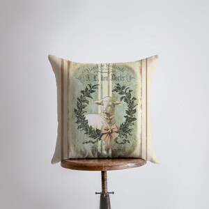 Cordero / Funda de almohada / Decoración de granja / Decoración del hogar / Decoración del país / Fundas de almohada de acento / Fundas de almohada / Decoración estética de la habitación