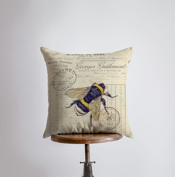 Bee Honey Bee Pillow Cover Pillow Farmhouse Decor Home Decor Bumble Bee Insect Aesthetic Room Decor Country Decor Gift Etsy Canada