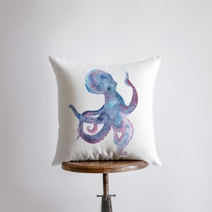 Watercolor Octopus | Pillow Cover | Throw Pillow | Home Decor | Modern Coastal Decor | Pillow | Ocean | Gift for her | Accent Pillow | Sea