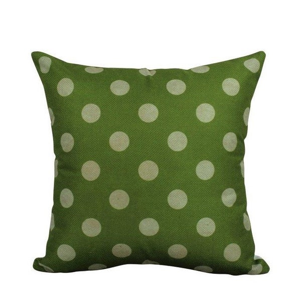 Green and white Polka Dots | Pillow Cover | Solid Accent Pillows | Polka Dot Pillow |  Best Place for Throw Pillows | Green Throw Pillows