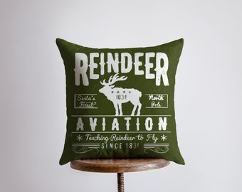 Reindeer Pillow | Pillow Cover | Vintage Reindeer | Christmas Decor | Throw Pillow | Home Décor | Farmhouse Pillows | Christmas Pillows
