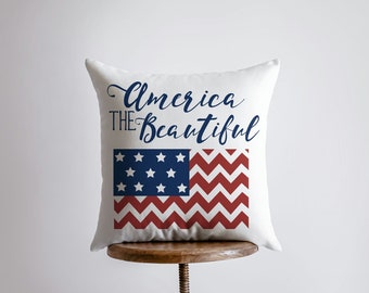 America the Beautiful | Pillow Cover | Home Decor | Freedom Fourth of July | This is America | American Flag | Room Decor | Throw Pillow