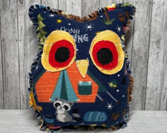 Handmade Flannel Owl ‘Owlejandro’ Stuffed Animal Whimsical