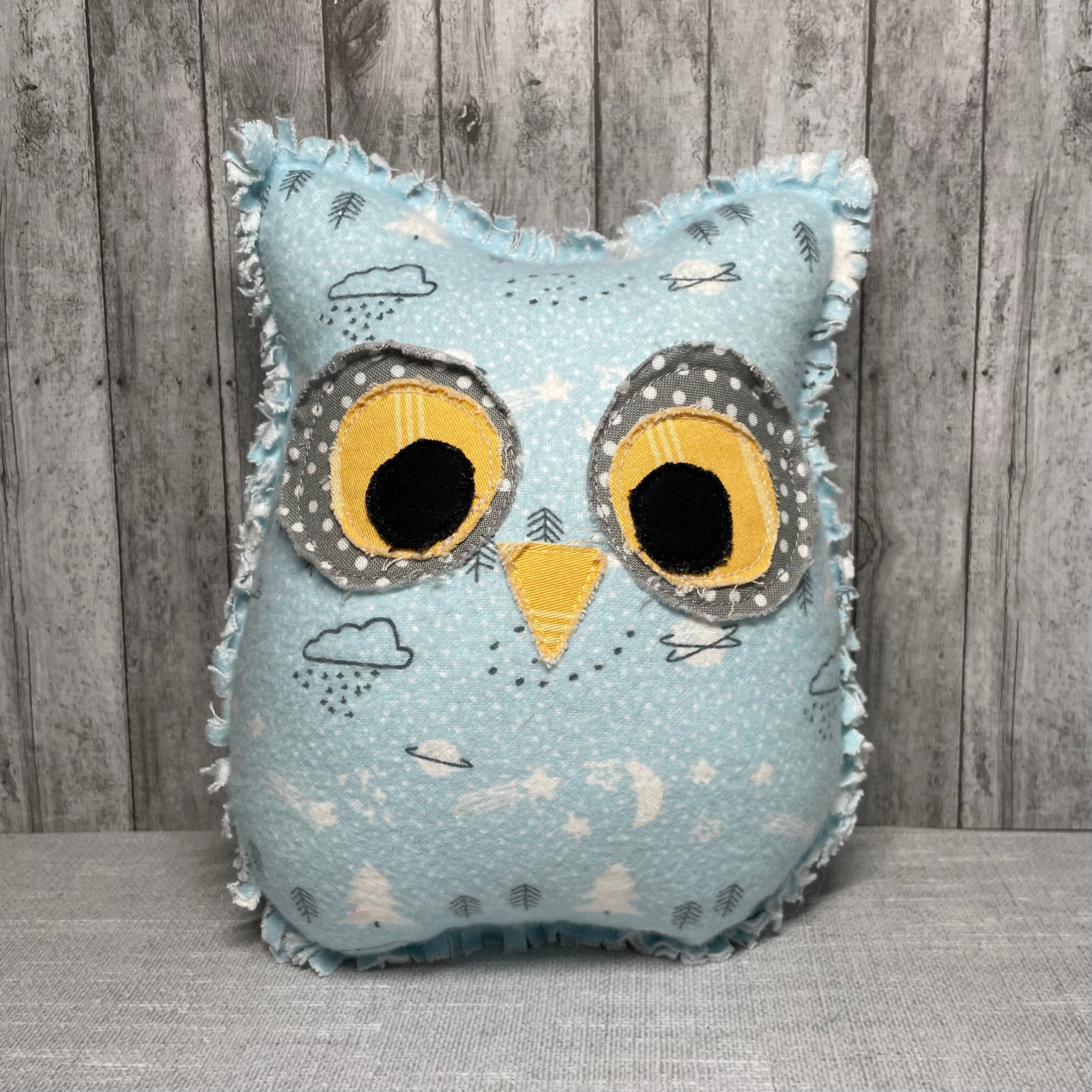Handmade Flannel Owl ‘Owlfred’ Stuffed Animal Whimsical