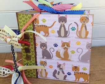 Kitty Cat Pet Scrapbook Photo Memory Book Keepsake Album Chipboard 6x6
