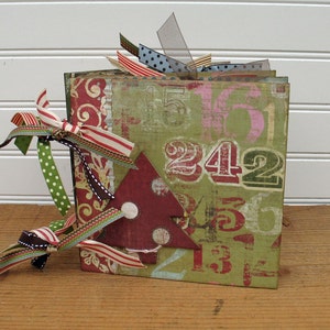 Christmas Scrapbook Photo Album Chipboard Memory Book 6x6 Shabby Vintage