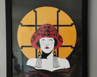 Gloria Swanson Art Nouveau, Downloadable Print, Art by Tati