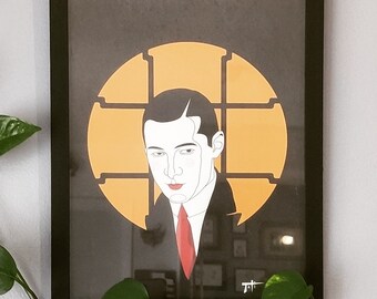 Rudolph Valentino Art Nouveau, Downloadable Print, Art by Tati