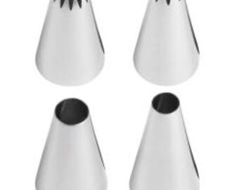Wilton Large Decorating Tip Set - Round / Star - Pastry Cake Decorating Tip Set - Pastry Tips, Decorating Tips, Icing Tips, Frosting Tips