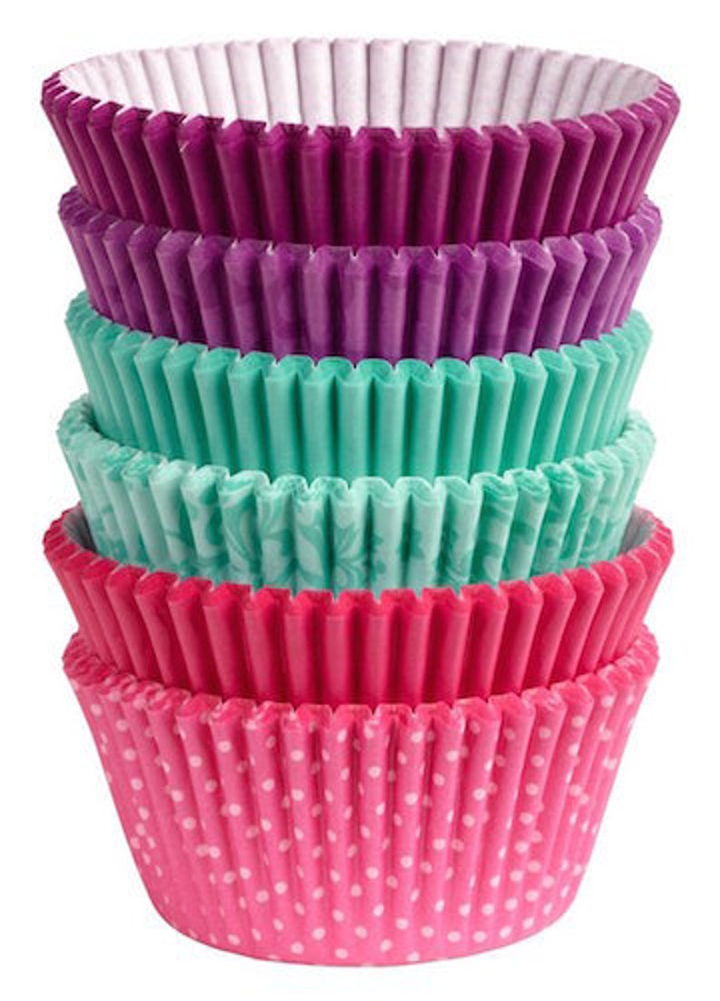 Pink Turquoise Purple Standard Cupcake Liners Baking Cups Pink Turquoise Purple Standard Cupcake Liners Baking Cups