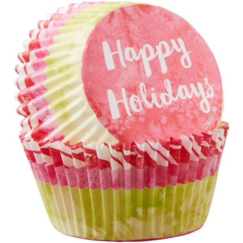 Happy Holidays Standard Christmas Cupcake Liners Baking Cups Happy Holidays Standard Christmas Cupcake Liners Baking Cups