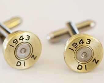 Bullet Cufflinks 1943 303 British Cuff Links Bullet Shell Casings Steam Punk Victorian Wedding Police Groomsmen BEST PRICE AROUND