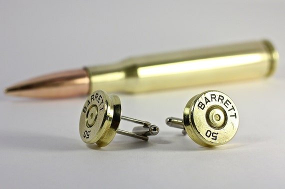 Bullet Cufflinks Barrett 50 Bmg Bullet Cuff Link Shell Etsy