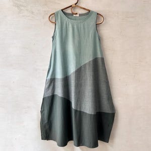 Organic Cotton A-Line Midi Dress: Sleeveless Natural Dyes Sundress
