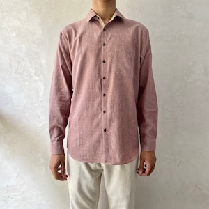 Men's Organic Cotton Classic Shirt, Handwoven, Natural Dyes, Ready to Ship image 2