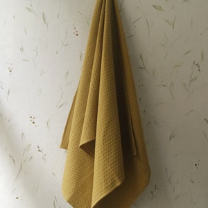 Organic Bath Towels, Honeycomb/ Waffle towels, Handwoven in Soft Organic Cotton, Ready to Ship image 4