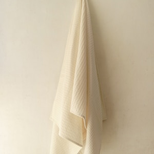 Organic Bath Towels, Honeycomb/ Waffle towels, Handwoven in Soft Organic Cotton, Ready to Ship image 6