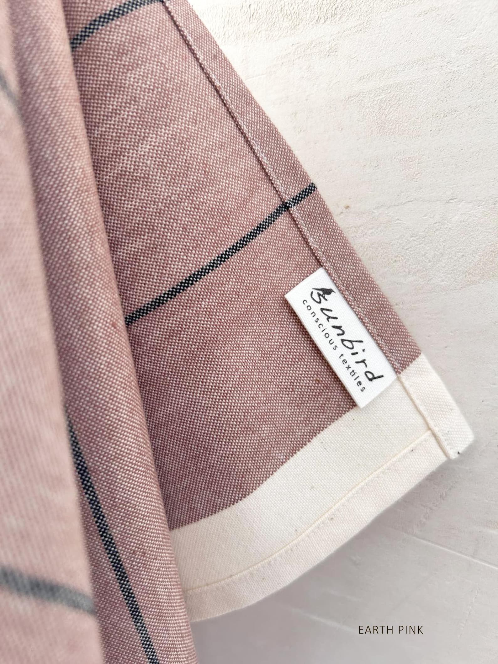 Handwoven Organic Cotton Kitchen Towels - earth pink