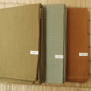 Organic Bath Towels, Honeycomb/ Waffle towels, Handwoven in Soft Organic Cotton, Ready to Ship image 3