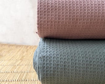 Organic Cotton Handwoven Honeycomb Fabric, Waffle cloth, Towel Material, Running Fabric, Ready to Ship