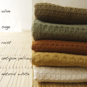 Organic Bath Towels, Honeycomb/ Waffle towels, Handwoven in Soft Organic Cotton, Ready to Ship image 2