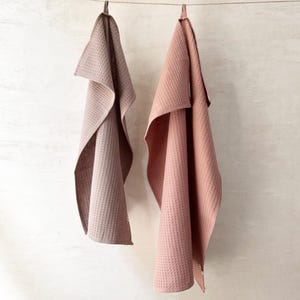 Set of 2 Handwoven Organic Cotton Honeycomb Hand Towels image 10