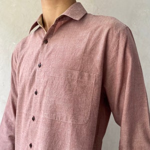 Men's Organic Cotton Classic Shirt, Handwoven, Natural Dyes, Ready to Ship image 4