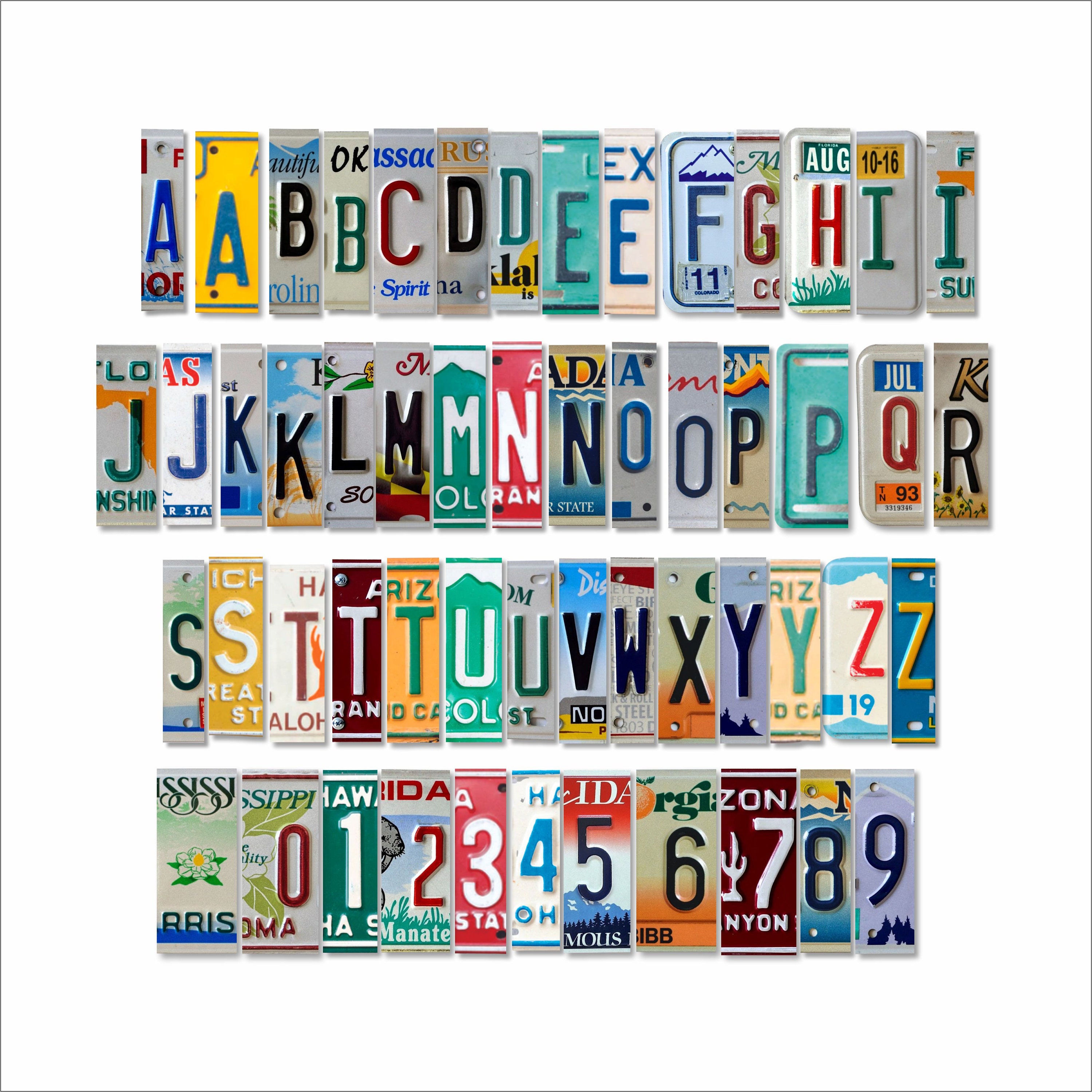 License Plate Font Letter Alphabet PNG Digital Download ( Rustic ...