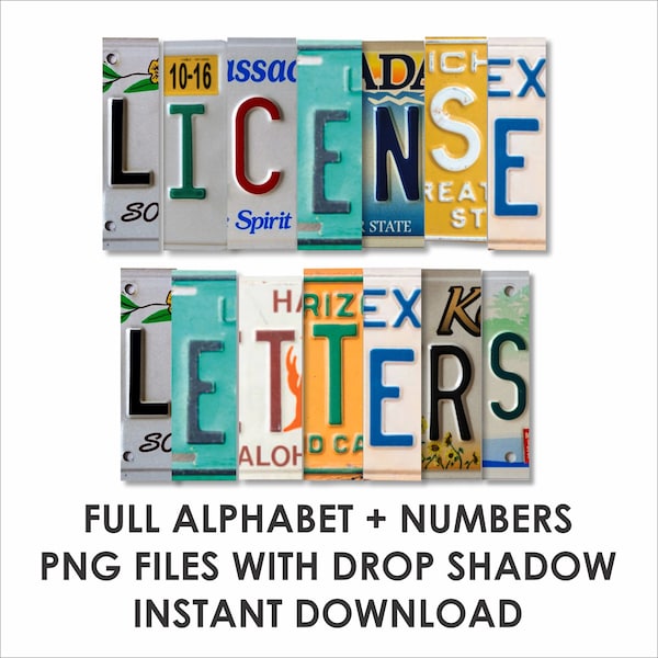 License Plate Letters Etsy