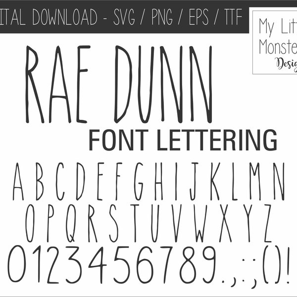 RAE DUNN FONT | Rae Dunn Inspired Font | Actual Font File and Cut Svg Files Instant Digital Download | Cricut | Silhouette |