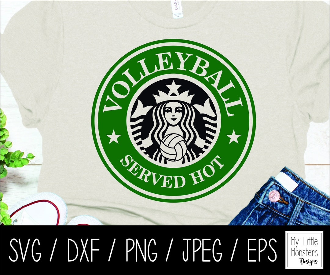 Volleyball Served Hot Starbucks Mermaid Digital (Download Now) Etsy