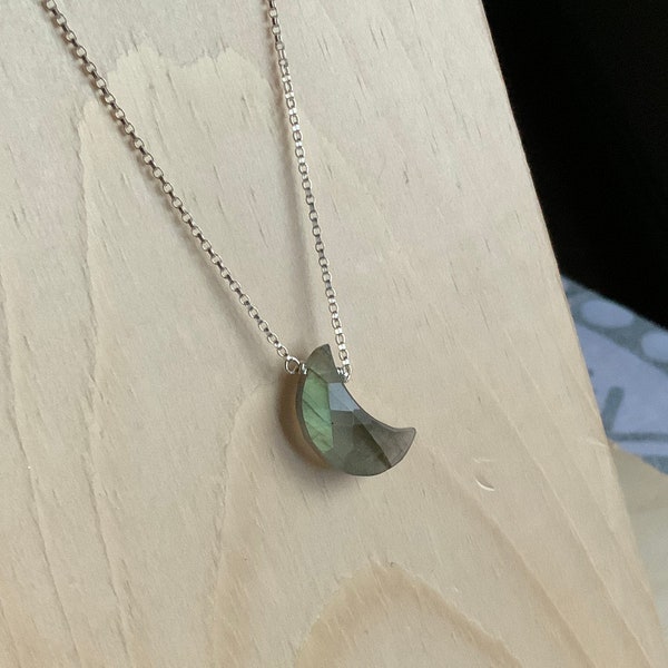 Labradorite Moon Necklace