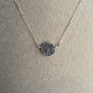 Crystal Druzy Necklace Silver