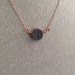 Crystal Druzy Necklace Peacock