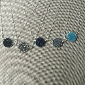 Sterling Silver 10mm Druzy Necklace: Choose Your Stone image 3