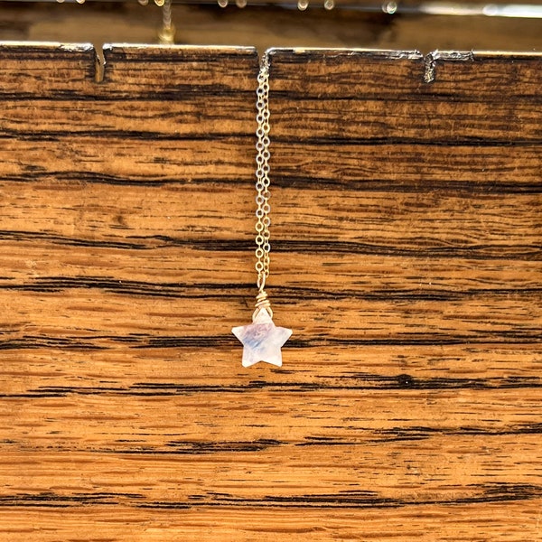 Moonstone Star Necklace Etsy