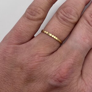 Gold beaded stacking ring