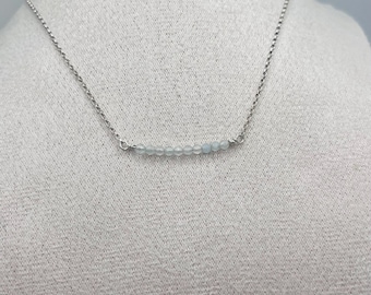 Aquamarine Bar Necklace