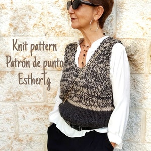Vest knitting pattern, chunky knitting patterns, sweater vest easy pattern, sweater vest for women, knit pattern for women, modern knit diy