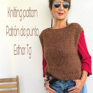 Patrón de chaleco de punto fácil mujer, tutorial de tejido para principiantes,